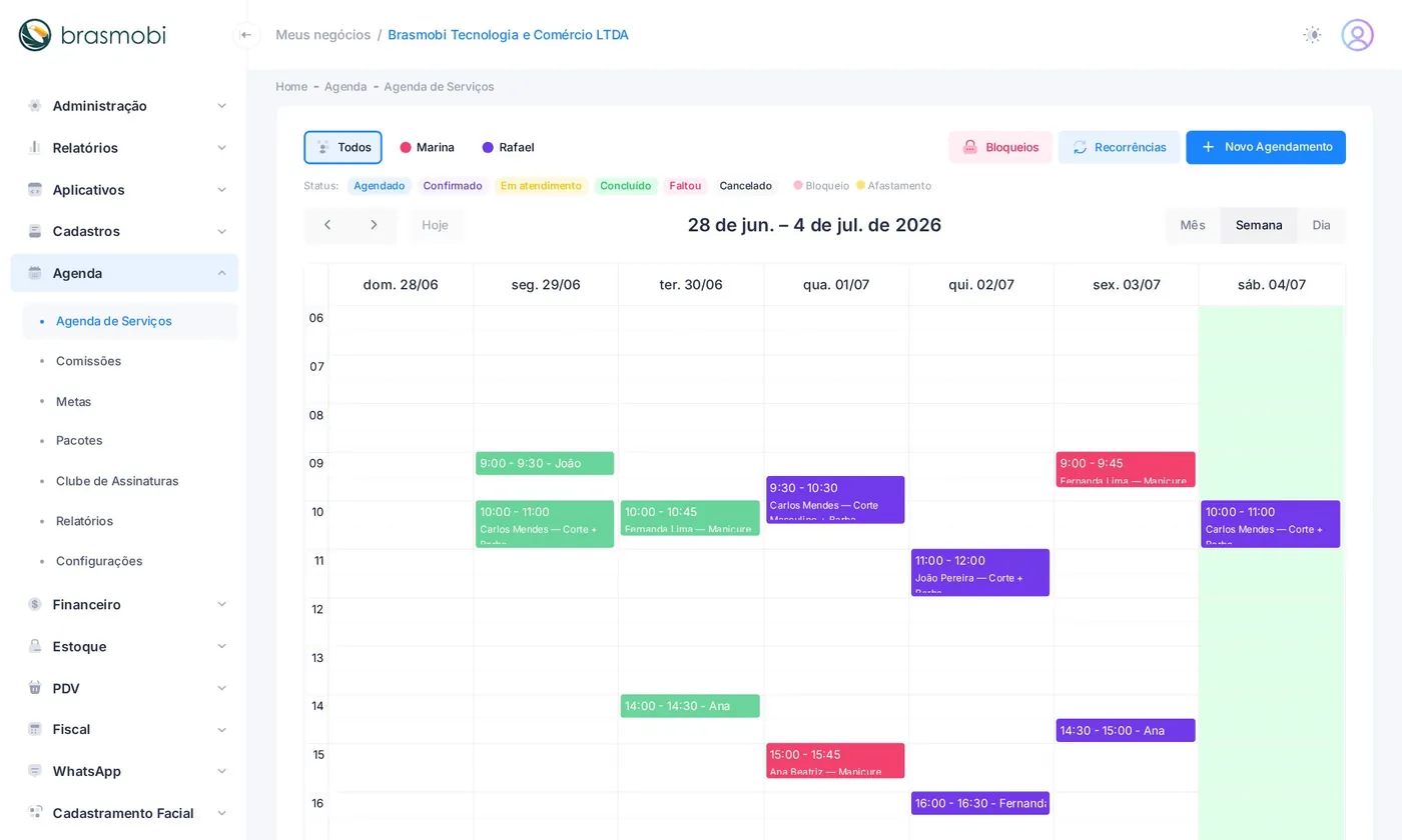 Agenda semanal do Sistema Brasmobi