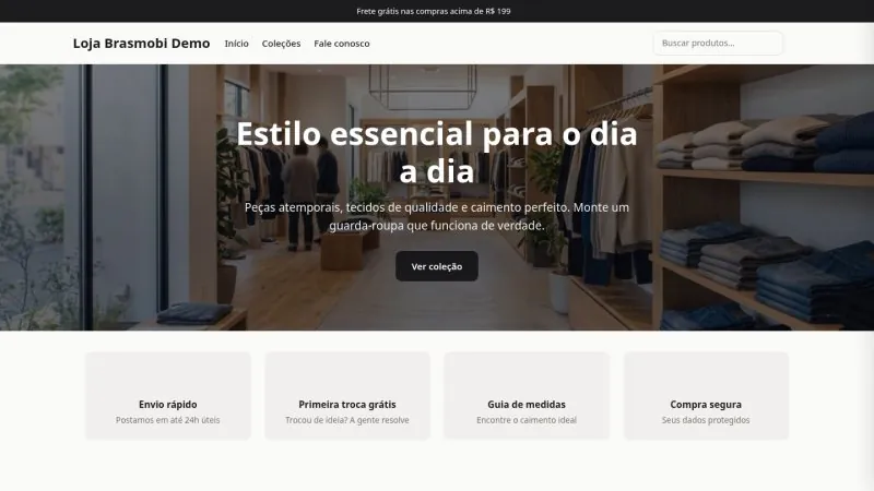 Loja virtual criada com o Sistema Brasmobi